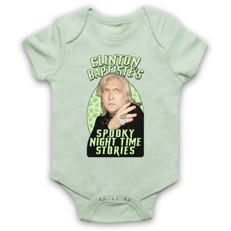 Clinton Baptiste's Spooky Night Time Stories Psychic Light Green Baby Grow from Podcast Merch